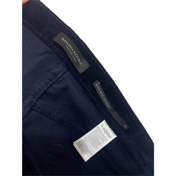 Banana Republic High-Rise Straight Corduroy Ankle Pant Hyper Navy Sz 35 NWT $120 - Picture 6 of 8